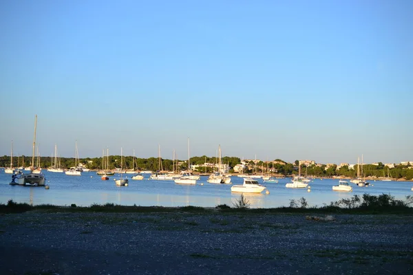 포르투 콜 롬의 항구와 칼라도 르 시티, 팔 마 마요르카 섬, 스페인 — 스톡 사진