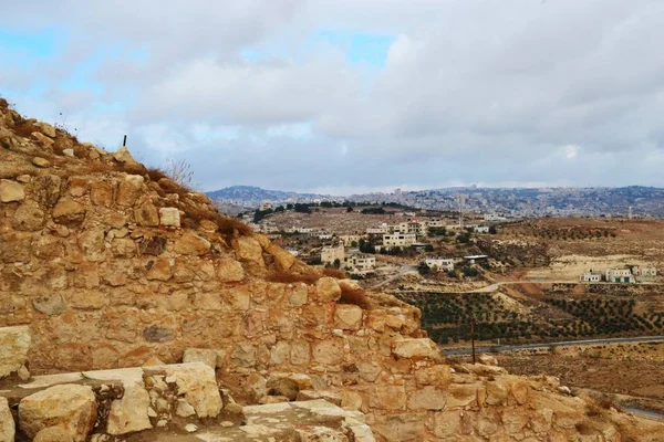 希律第草, 希律大帝的堡垒, 巴勒斯坦领土的看法, 西岸, 巴勒斯坦, 以色列 — 图库照片