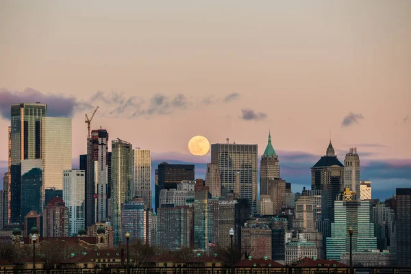 full moon over New York city