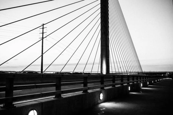 Pont Rivière Indian Vue Soir — Photo