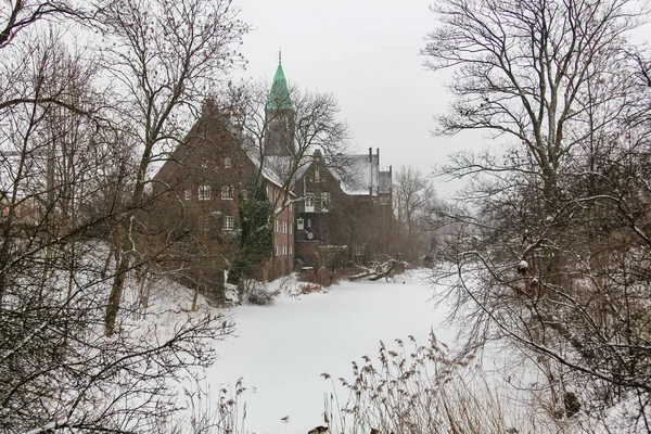 Winter View Svenska Gustafskyrkan Fort Castellet Copenhagen Denmark — Stock Photo, Image