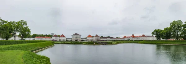 Palazzo Nymphenburg Una Delle Attrazioni Monaco Stitched Panorama — Foto Stock