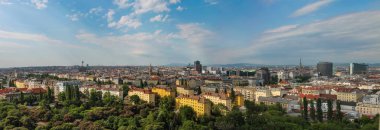 Dönme dolap panoramik manzara Viyana. Avusturya Panorama dikişli