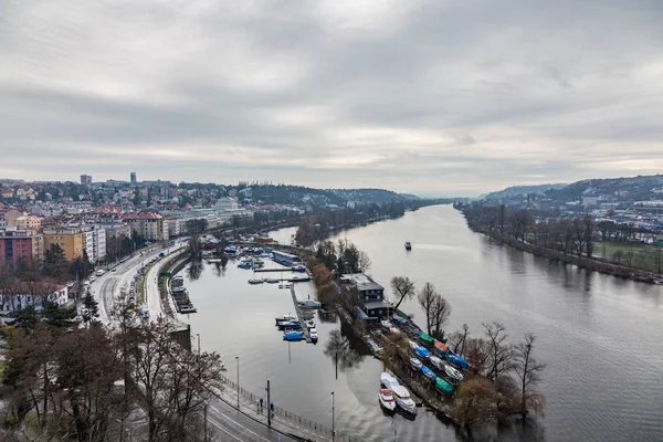 Vista Del Río Moldava Ciudad Praga República Checa — Foto de Stock