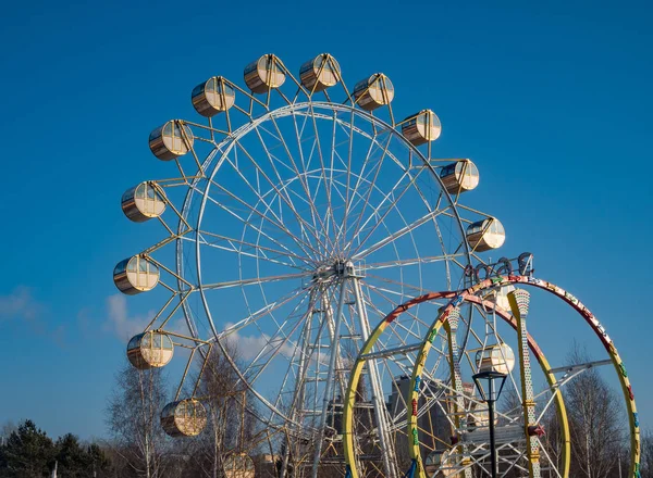 Ferris Wheel Embankment River Novosibirsk Russia — Stock Photo, Image