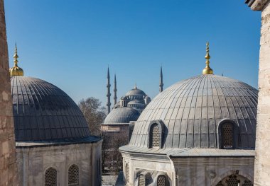 Istanbul, Türkiye'de Sultanahmet Camii kubbeleri
