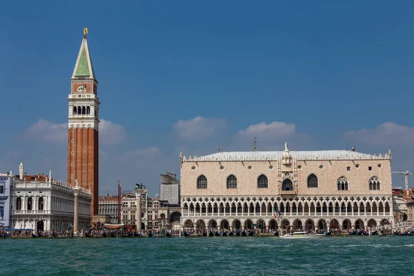 View of the Doge's Palace and the Campanile of the Cathedral of St. Mark in Venice, Italy
