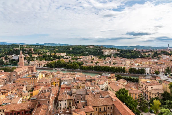 Veduta Dal Duomo Verona Colonna Sul Centro Storico Vista Aerea — Foto Stock