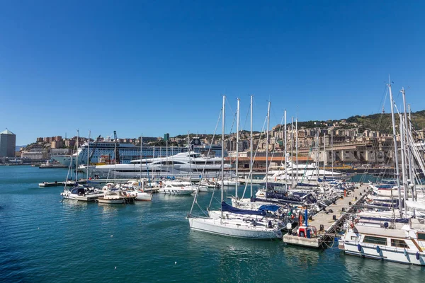 Vari Yacht Barche Navi Nel Porto Genova — Foto Stock