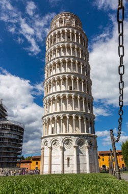 Ünlü leaning tower Pisa, İtalya