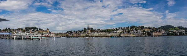 Vista Panoramica Lucerna Sul Lago Lucerna Svizzera — Foto Stock
