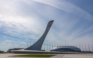 Soçi 'de Olympic Park 'ta Olimpiyat Alev Stella, Rusya