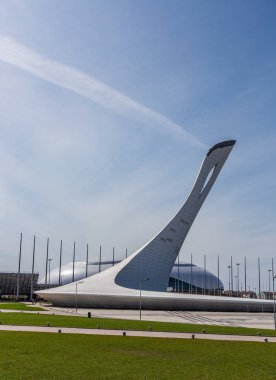Soçi 'de Olympic Park 'ta Olimpiyat Alev Stella, Rusya