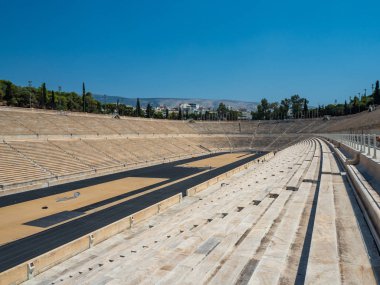 Atina'daki Panathenaic Stadyumu'nun arena ve tribünlerinin görünümü, Yunanistan