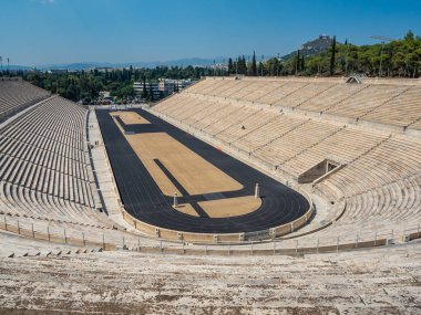 Atina'daki Panathenaic Stadyumu'nun arena ve tribünlerinin görünümü, Yunanistan
