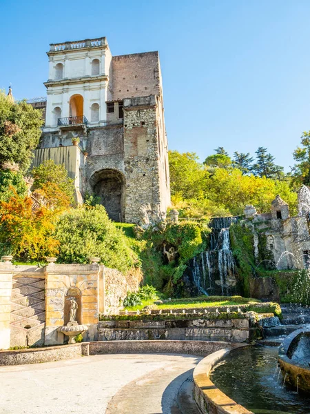 Fontana Rometta nel giardino di Villa D'Este a Tivoli — Foto Stock