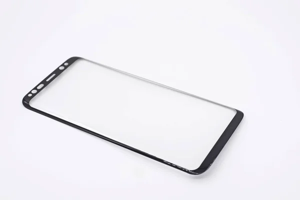 Schermo Protegge Vetro Display Smartphone Con Protezione Sfondo Bianco — Foto Stock
