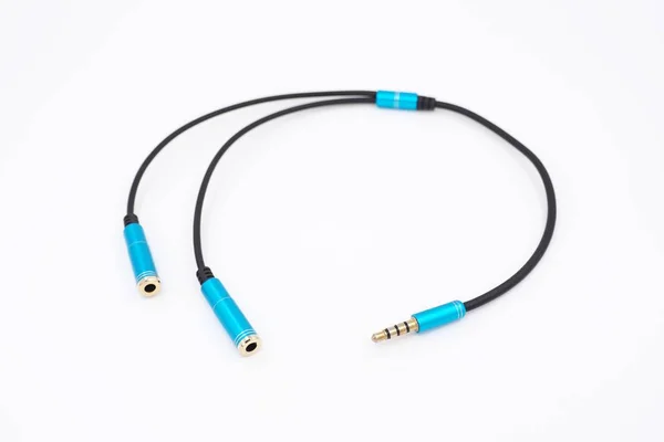 Adaptador 5Mm Stereo Audio Jack Masculino Para Dual 5Mm Jack — Fotografia de Stock