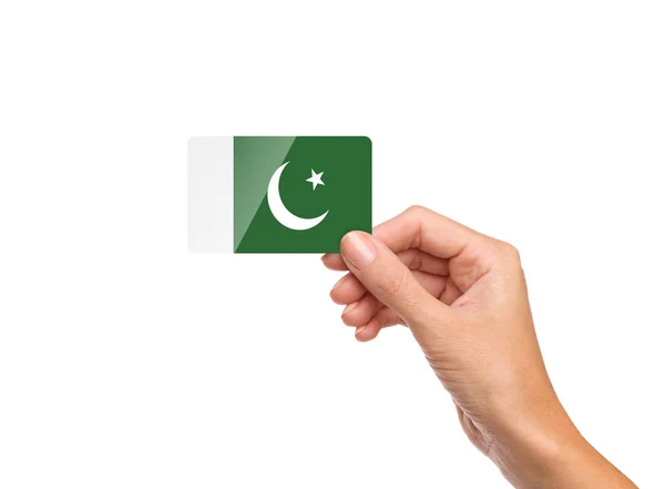 Vlag Van Pakistan Kaart Prachtige Handgemaakte Grijze Dicht Geïsoleerd — Stockfoto