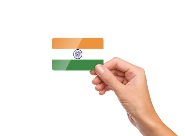 India Vlag Kaart Prachtige Handgemaakte Grijze Dicht Geïsoleerd — Stockfoto