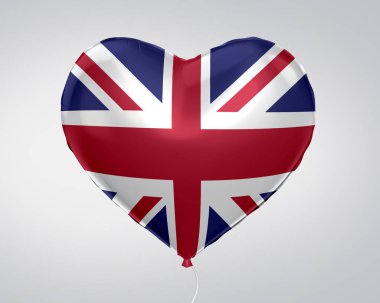 Kalp şekli balon, Amerika Birleşik Devletleri bayrağı, 3d illüstrasyon kapatmak