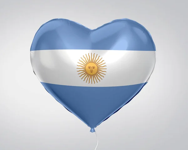 Argentina Flagga Hjärta Form Ballong Närbild Illustration — Stockfoto