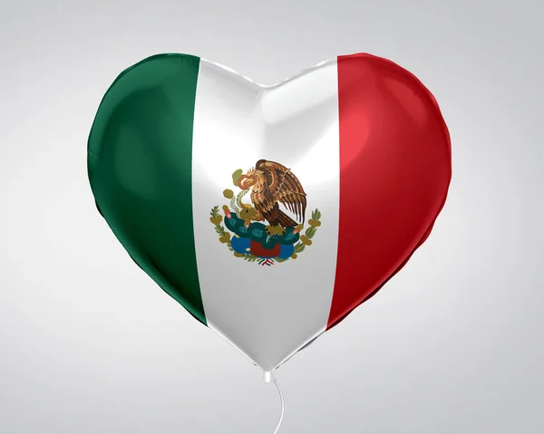 Bandera México Globo Forma Corazón Cerrar Ilustración — Foto de Stock