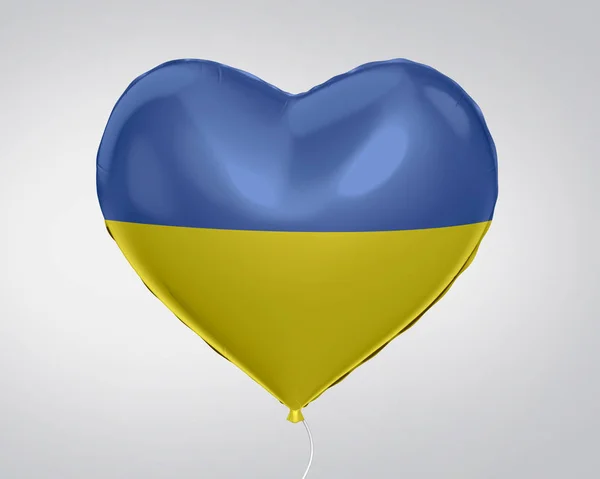 Флаг Украины Шар Формы Сердца Крупным Планом Иллюстрации — стоковое фото