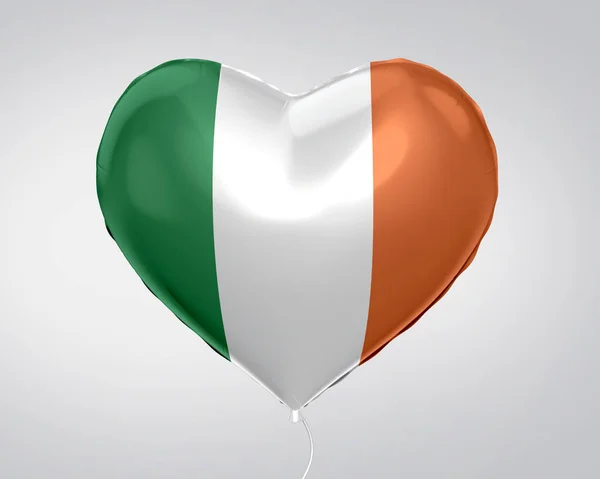 Drapeau Irlande Dans Ballon Forme Coeur Gros Plan Illustration — Photo