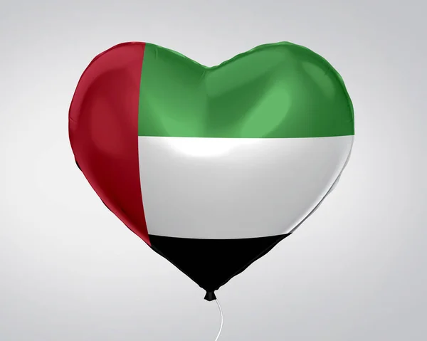 Vereinigte Arabische Emirate Flagge Herz Form Ballon Nahaufnahme Illustration — Stockfoto