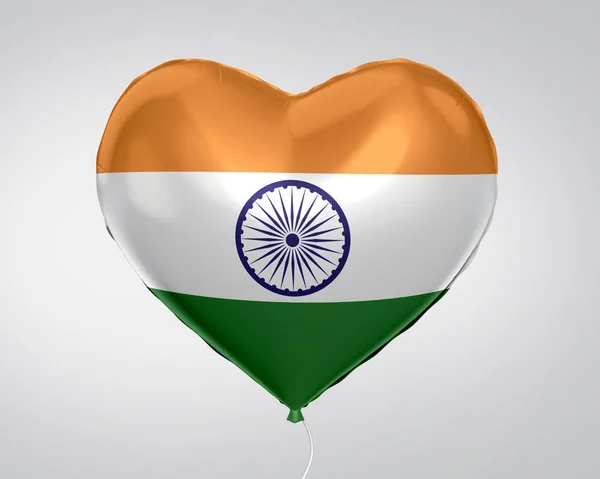 Bandera India Globo Forma Del Corazón Cerrar Ilustración — Foto de Stock