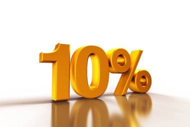 3D render metin yüzde 10 altın