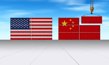 Çin Amerika Birleşik Devletleri ticaret anlaşması 3d örnek olarak 
