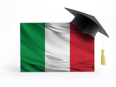 İtalya bayrağında mezuniyet başlığı - Yurtdışında öğrenim Üç Boyutlu Resim