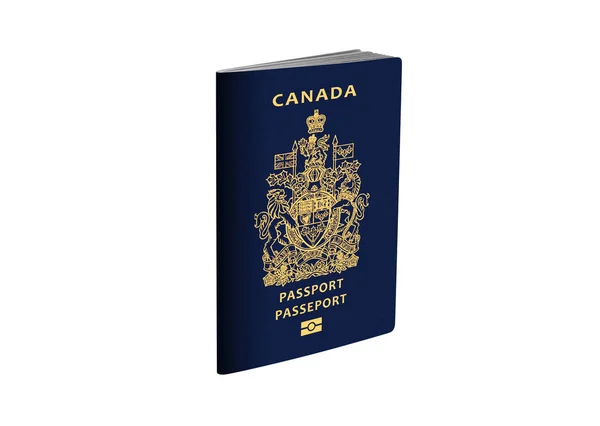Pasaporte Canadiense Con Ruta Selección Fondo Blanco Ilustración — Foto de Stock