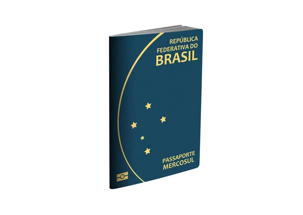 具有白色背景选择路径的巴西护照 3D说明 — 图库照片