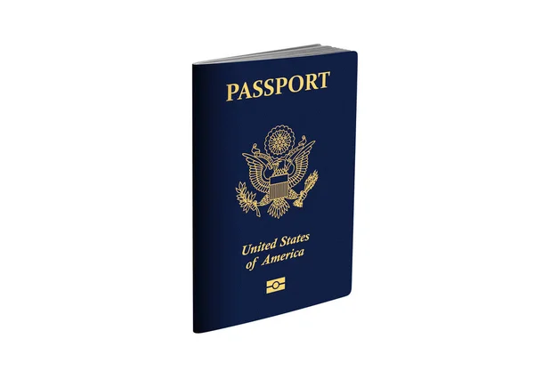 Passaporte Americano Com Caminho Seleção Fundo Branco Ilustração — Fotografia de Stock