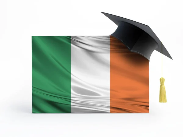 Limite Laurea Sulla Bandiera Irlandese Studiare All Estero Illustrazione Isolata — Foto Stock