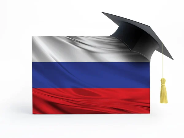 Градусная Шапка Российском Флаге Учиться Границей — стоковое фото