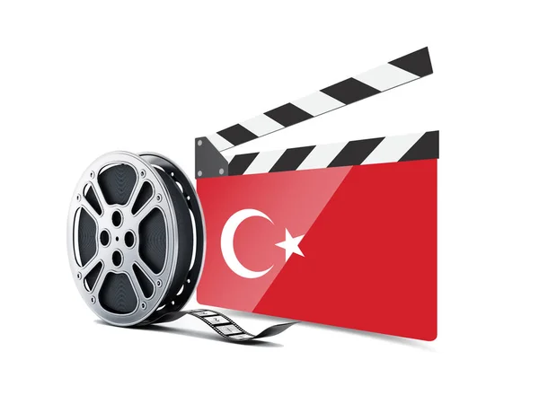 Turkey Cinema Clapboard Film Reel Flag Director Cut Illustration — Stock Photo, Image