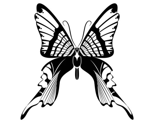 Urania Fulgens Plantilla Arte Vectorial Mariposa Para Tatuaje Camiseta Print — Vector de stock