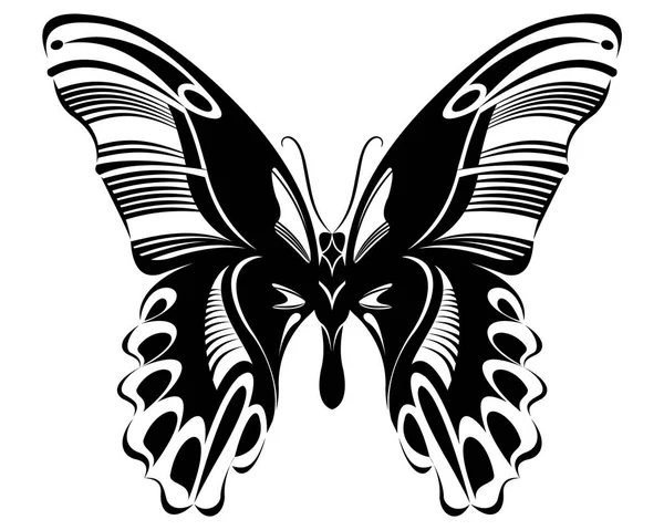 Papilio Rumanzovia Butterfly Vector Art Stencil Tattoo Shirt Print — Stock Vector