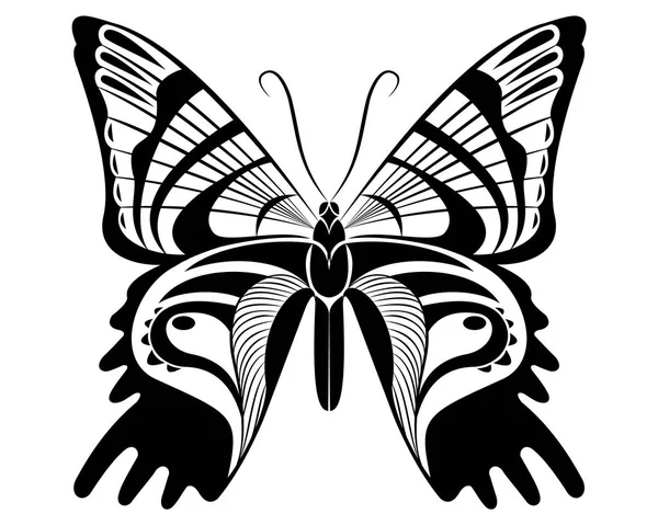 Urania Ripheus Butterfly Vector Art Stencil Para Tatuaje Camiseta Print — Archivo Imágenes Vectoriales