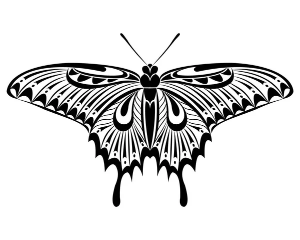 Papilio Maackii Plantilla Arte Vectorial Mariposa Para Tatuaje Impresión Camiseta — Vector de stock