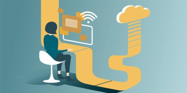 Uzaktan avantajı gösteren resim iş ve Cloud computing, isteğe bağlı teslim compute güç, dağıtılmış uzak veri depolama uygulamaları ve diğer BT platform hizmetleri kaynakları aracılığıyla bir bulut.