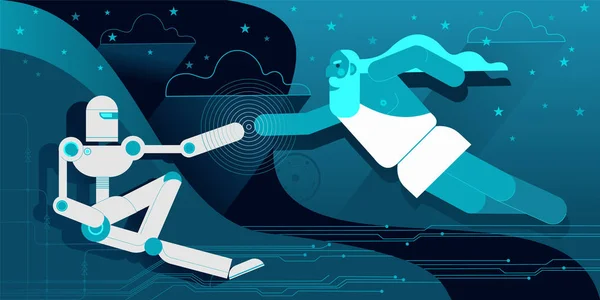 Robot android büyük mimar evrenin bu Adam oluşturulması.