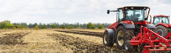 Traktor Yang Bekerja Pertanian Industri Agraris Transportasi Pertanian Modern Budidaya — Stok Foto