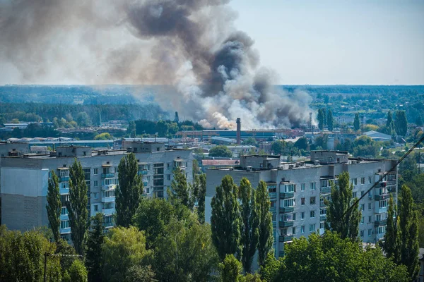 Yatak odası mahalle kentin büyük ve korkunç yangın