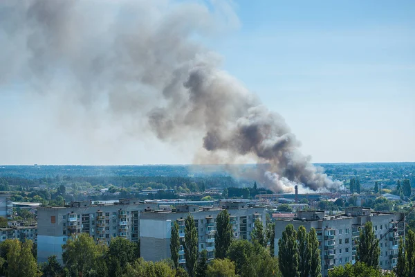 Yatak odası mahalle kentin büyük ve korkunç yangın