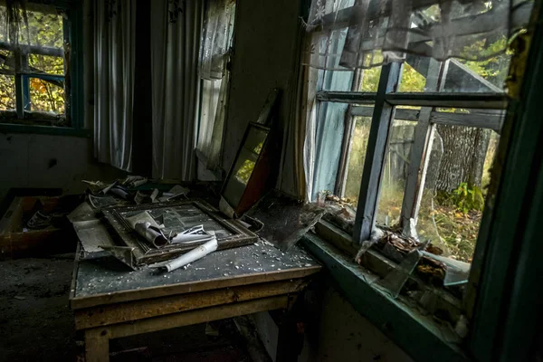 Chaos Verlassenen Haus Der Sperrzone Von Tschernobyl — Stockfoto